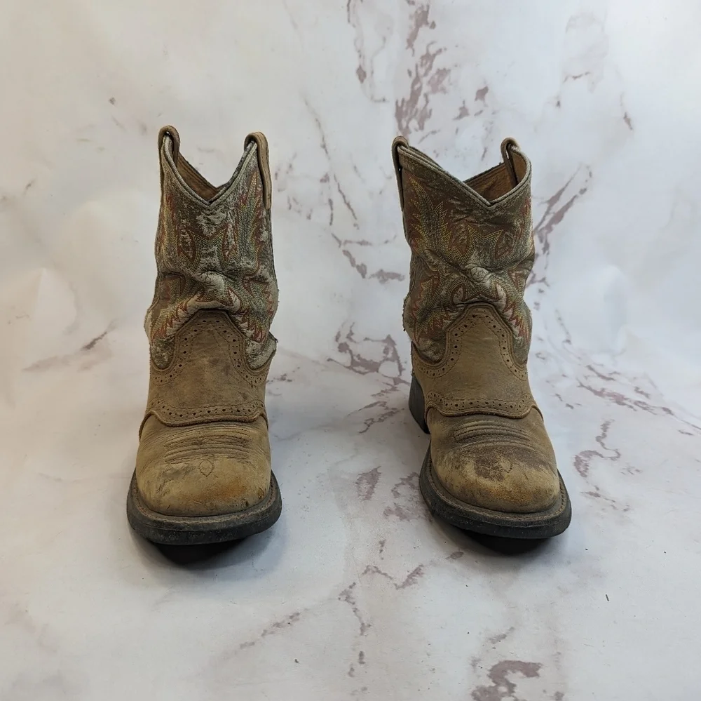 Ariat Boot Boys 3 Workhog Western Cowboy Cowgirl Kid Youth Brown Leather 1007836